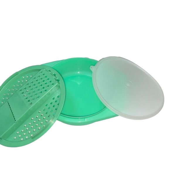 Vintage Tupperware Cheese Grater Shred Lid Bowl 786 787 Jadeite Green Lot of 3 - Picture 9 of 9